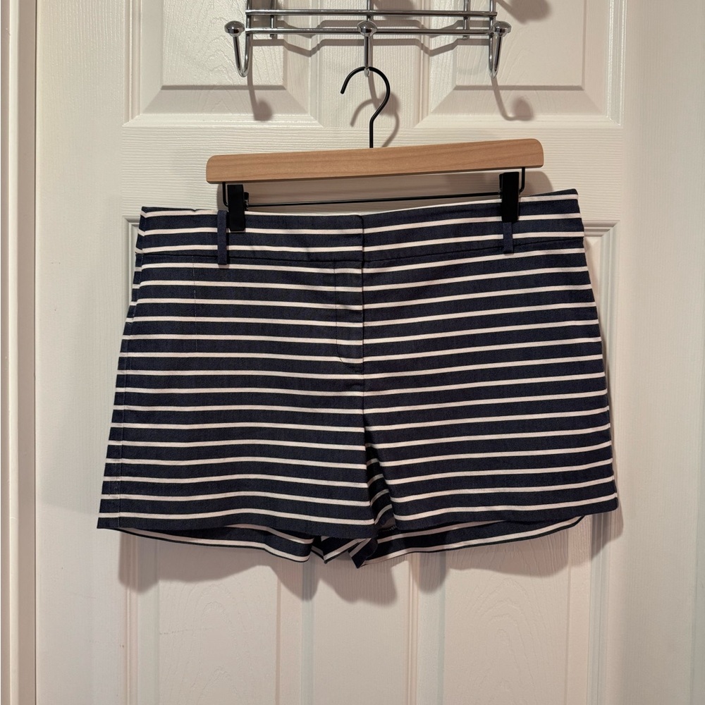LOFT Navy and White Striped Nautical Women's Shorts, size 12